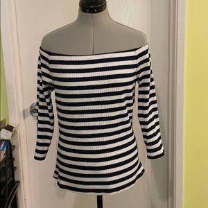 Guess off-the-shoulder striped top